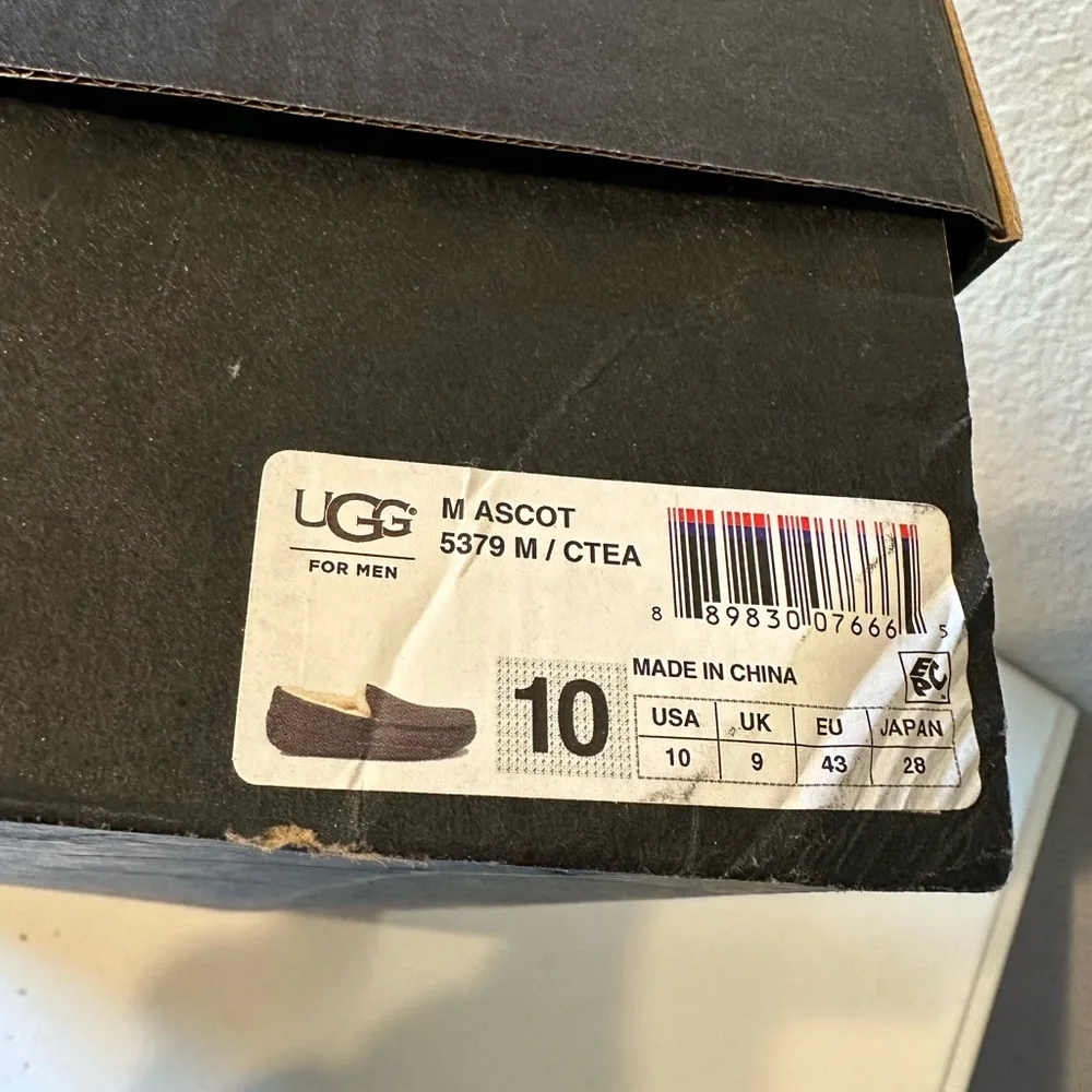 UGG Sheepskin Lined Black Slippers, MEN’S SIZE 10 - Picture 3 of 7